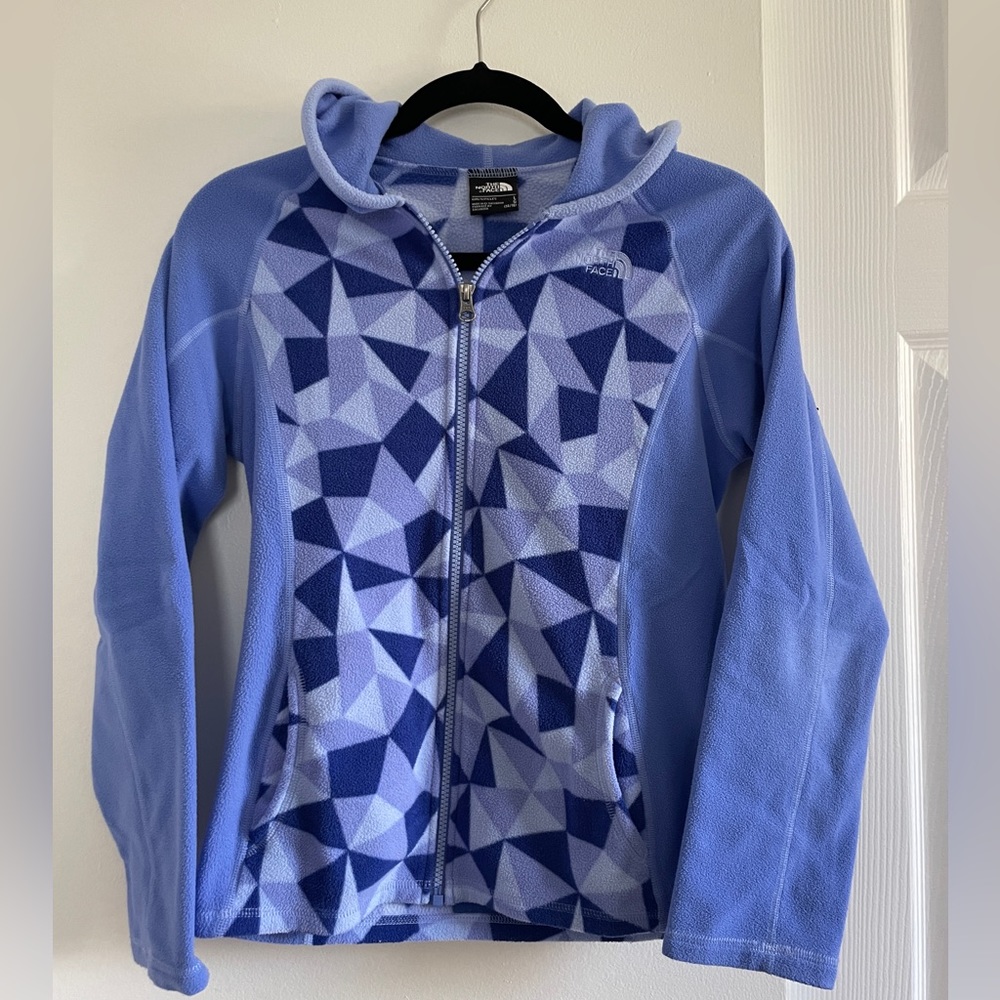 North Face Girls Fleece Jacket with Geometric Patterns